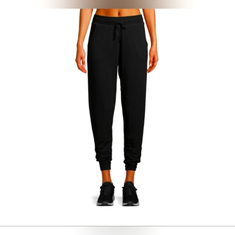 New Women's Athleisure Stretch Joggers with Front Tie Draw Cord By Daisy Fuentes